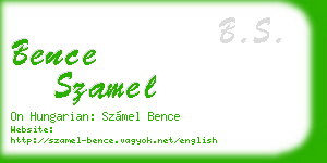 bence szamel business card